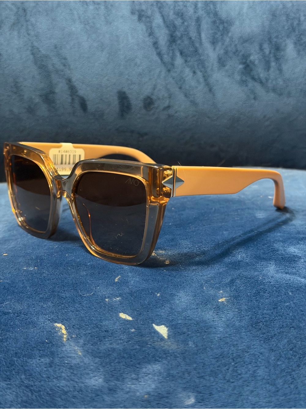 Oversized Square Sunglasses in Amber and Peach